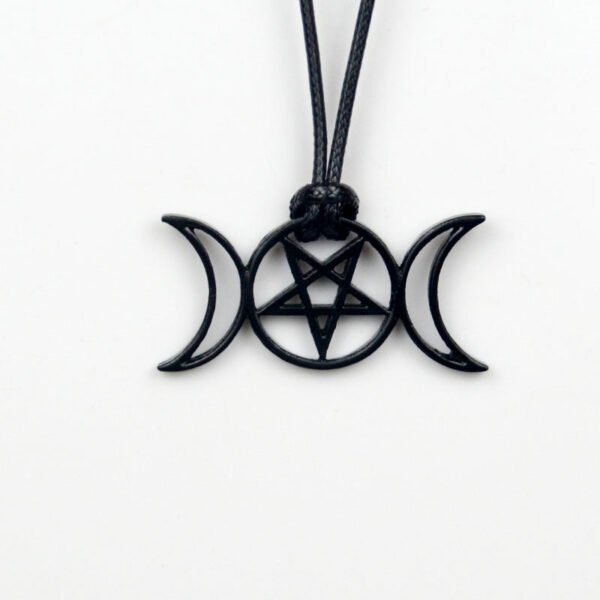 Pagan Witch Pentagram Pendant Necklace Black Magic Energy Jewelry For