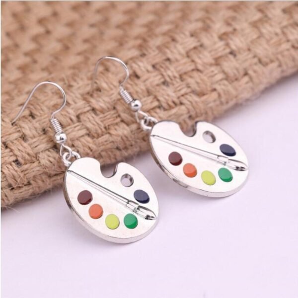 Palette Earrings silver color Earrings Artist Earrings Wonderful Bright Artist Palette Earrings women