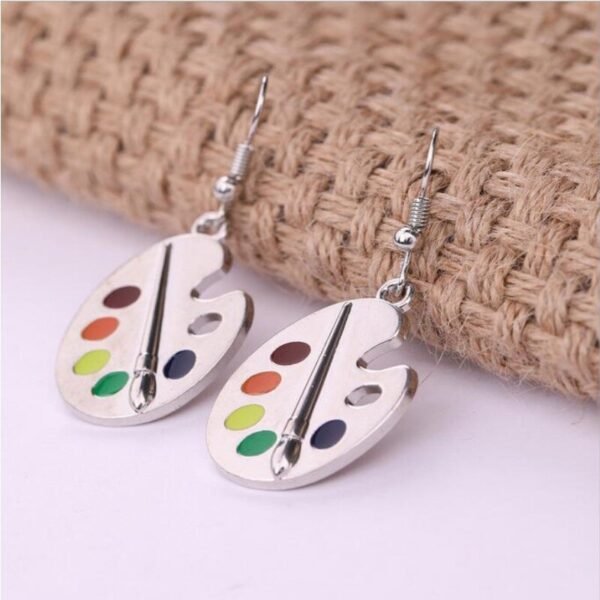 Palette Earrings silver color Earrings Artist Earrings Wonderful Bright Artist Palette Earrings women