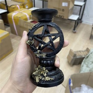 Pentagram Relief Flower Resin Crystal Ball Base Ornament Magic Energy Ball Display Pedestal Suitable for 6-8cm Ball