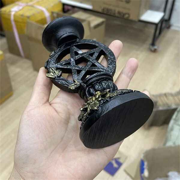 Pentagram Relief Flower Resin Crystal Ball Base Ornament Magic Energy Ball Display Pedestal Suitable for 6-8cm Ball