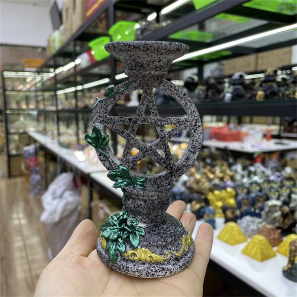 Pentagram Relief Flower Resin Crystal Ball Base Ornament Magic Energy Ball Display Pedestal Suitable for 6-8cm Ball