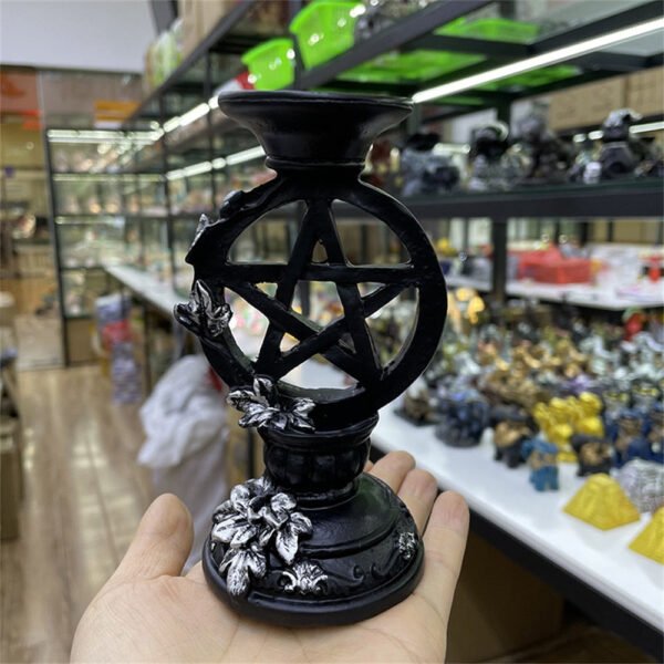 Pentagram Relief Flower Resin Crystal Ball Base Ornament Magic Energy Ball Display Pedestal Suitable for 6-8cm Ball