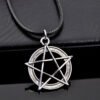 Pentagram Star Pendant Necklace for Women Gothic Wicca Charms Accessories Leather Choker Satan Fashion Jewelry Witchcraft Goth|Pendant Necklaces|