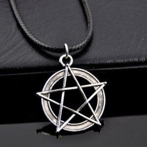 Pentagram Star Pendant Necklace for Women Gothic Wicca Charms Accessories Leather Choker Satan Fashion Jewelry Witchcraft Goth|Pendant Necklaces|