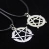 Pentagram Star Pendant Necklace for Women Gothic Wicca Charms Accessories Leather Choker Satan Fashion Jewelry Witchcraft Goth|Pendant Necklaces|