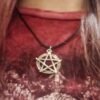 Pentagram Star Pendant Necklace for Women Gothic Wicca Charms Accessories Leather Choker Satan Fashion Jewelry Witchcraft Goth|Pendant Necklaces|