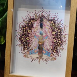 Pentagram print Pink Amethyst crystal decorative Painting Altar Props Healing Divination witchcraft Supplies Souvenirs Tarot &Divination