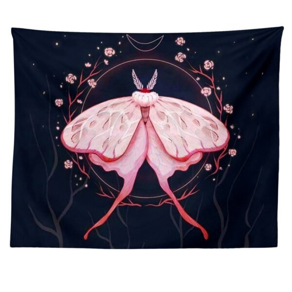 Pink Butterfly Tapestry INS Tapestry Moon Hippie Tapestry Indian Rose Boho Decor Background Wall Cloth Tapestries