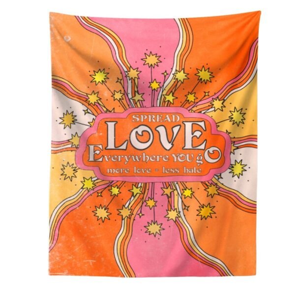 Pink Love Star Tapestry Wall Hanging Psychedelic Magic Retro Wall Hanging Tapestries Bedroom Dorm Room Sun Moon Wall Decor