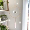 Pink crystal crystal Suncatcher crystal rainbow door decoration window hanging wall hanging crystal dot rainbow making gift