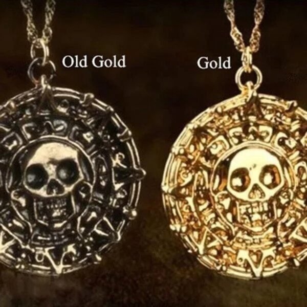 Pirate Skull Round  Metal Sweater Chain Pendants
