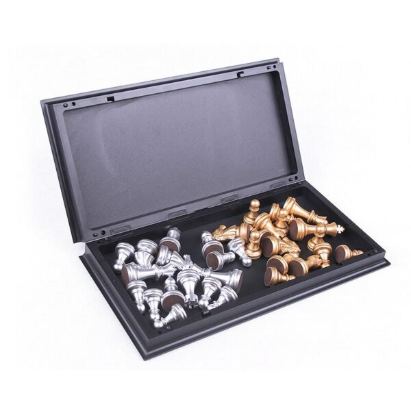 Portable Chess Game Set Checkers and chesses Folding Magnetic Chessboard Chess Pieces Set Children Educational Toys Party Game   Game related
