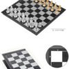 Portable Chess Game Set Checkers and chesses Folding Magnetic Chessboard Chess Pieces Set Children Educational Toys Party Game   Game related