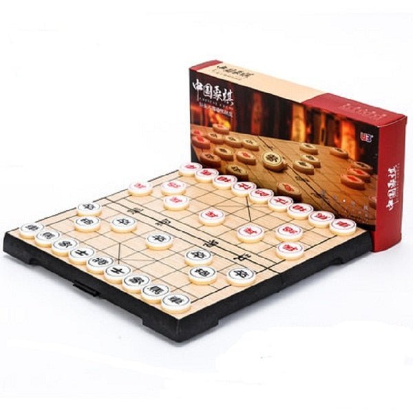 Portable Chinese Chess Set Magnetic Foldable Board Game 25*25*2 cm Xiangqi Travel Chess Game for Entertainment   Game related