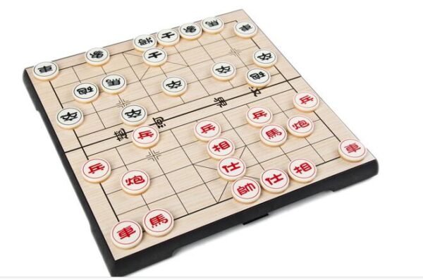 Portable Chinese Chess Set Magnetic Foldable Board Game 25*25*2 cm Xiangqi Travel Chess Game for Entertainment   Game related