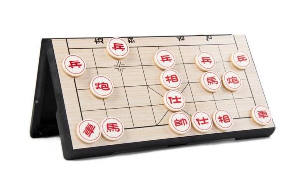 Portable Chinese Chess Set Magnetic Foldable Board Game 25*25*2 cm Xiangqi Travel Chess Game for Entertainment   Game related