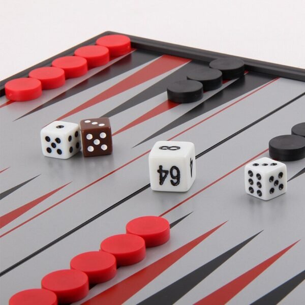 Portable Folding Travel Games Chess Checkers Magnetic Backgammon Set Board Outdoor Family Party Game  Plastic   Game related
