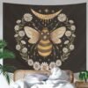 Psychedelic Bee Tapestry Wall Hanging Moon Wall Tapestry Wall Carpet Psychedelic Women Aesthetic Wall Cloth Tapestries