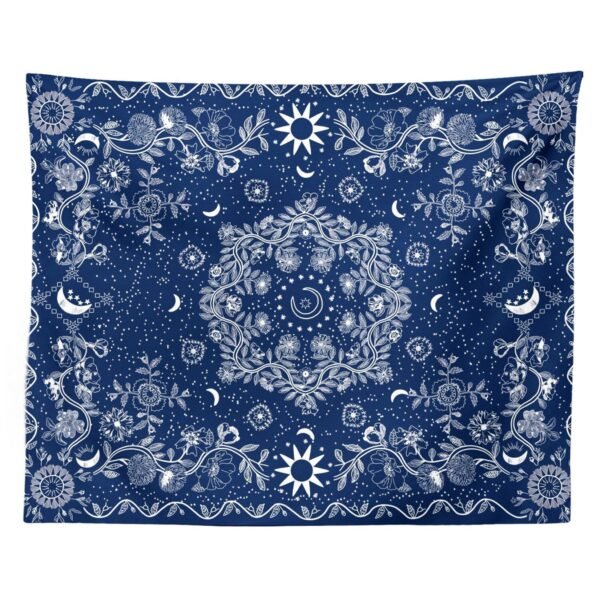 Psychedelic Celestial Sun Tapestry, Celestial Sun Moon Bohemian Poster Tapestry Wall Hanging Boho Hippie Beach Coverlet Curtain