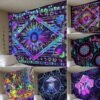 Psychedelic Dreamcatcher Moon Feather Tapestry Hippie Large Bohemian Mandala Tapestries Wall Cloth Carpet Ceiling Room Decor| |