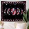Psychedelic Floral Moon Phase Tapestry Flower Wall Hanging Sky Starry Carpet Dorm Tapestries Art Home Room Decor Aesthetic