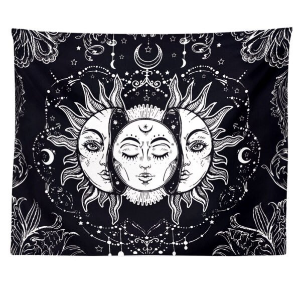 Psychedelic Mandala Tapestry Black Sun And Moon Tapestry Wall Hanging Gossip Tapestries Hippie Wall Rugs Dorm Decor Blanket