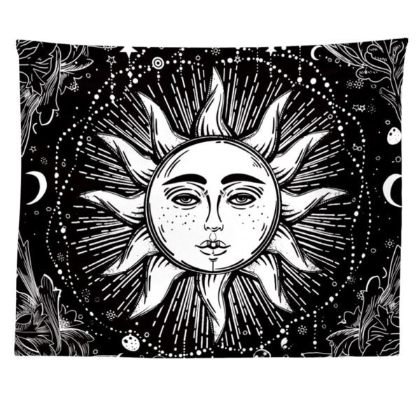 Psychedelic Mandala Tapestry Black Sun And Moon Tapestry Wall Hanging Gossip Tapestries Hippie Wall Rugs Dorm Decor Blanket