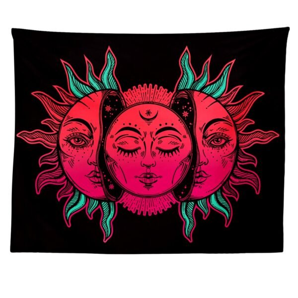 Psychedelic Mandala Tapestry Black Sun And Moon Tapestry Wall Hanging Gossip Tapestries Hippie Wall Rugs Dorm Decor Blanket