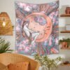 Psychedelic Moon Girls Tapestry Boho Tarot Tapestry Tarot Card Tapestry Wall Hanging Trippy Divination Beach Mat Sun Wall Decor