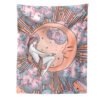 Psychedelic Moon Girls Tapestry Boho Tarot Tapestry Tarot Card Tapestry Wall Hanging Trippy Divination Beach Mat Sun Wall Decor