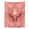 Psychedelic Moon Phase Tapestry Flower Witchcraft Hand Wall Hanging Tapestry Star Print Tarot Throw Blanket Home Decor