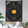 Psychedelic Moon Starry Tapestry 12 Constellation Wall Hanging Room Sky Carpet Dorm Tapestries Art Home Decoration Accessories