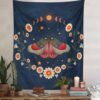 Psychedelic Moon Starry Tapestry Flower Wall Hanging Room Butterfly Carpet Dorm Tapestries Art Home Decoration Accessories