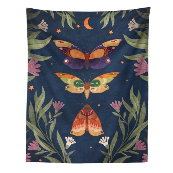 Psychedelic Moon Starry Tapestry Flower Wall Hanging Room Butterfly Carpet Dorm Tapestries Art Home Decoration Accessories
