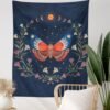 Psychedelic Moon Starry Tapestry Flower Wall Hanging Room Butterfly Carpet Dorm Tapestries Art Home Decoration Accessories