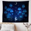 Psychedelic Mushroom Tapestry Starry Tapestry Trippy Moon Wall Tapestry Fantasy Girls Tapestry Wall Hanging for Home Decor
