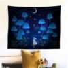 Psychedelic Mushroom Tapestry Starry Tapestry Trippy Moon Wall Tapestry Fantasy Girls Tapestry Wall Hanging for Home Decor