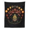 Psychedelic Sun Moon Tapestry Wall Hanging Insect Wall Tapestry Botanical Tapestry for Bedroom Living Room Home Wall Decor