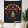 Psychedelic Sun Moon Tapestry Wall Hanging Insect Wall Tapestry Botanical Tapestry for Bedroom Living Room Home Wall Decor