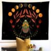 Psychedelic Sun Moon Tapestry Wall Hanging Insect Wall Tapestry Botanical Tapestry for Bedroom Living Room Home Wall Decor