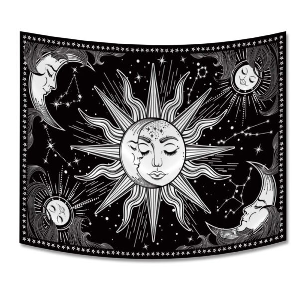 Psychedelic Sun and Moon Tapestry
