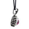 Punk Men's Skeleton Skull Eyes Titanium Stainless Steel leather chain Pendant