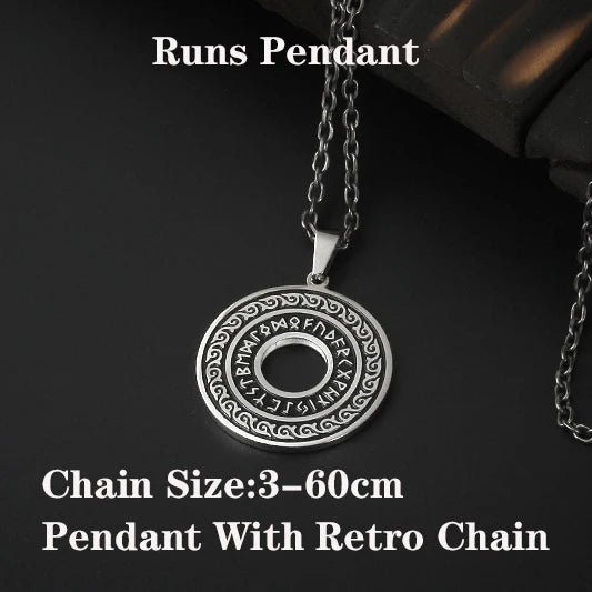 Punk Runes Vintage Jewelry Runic Vegvisir Compass Pendant Viking Necklace Men Women Norse Amulet Talisman Jewerly Party Gift