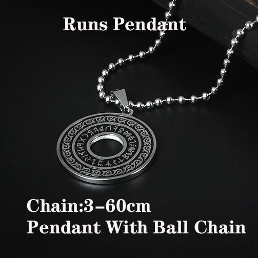 Punk Runes Vintage Jewelry Runic Vegvisir Compass Pendant Viking Necklace Men Women Norse Amulet Talisman Jewerly Party Gift