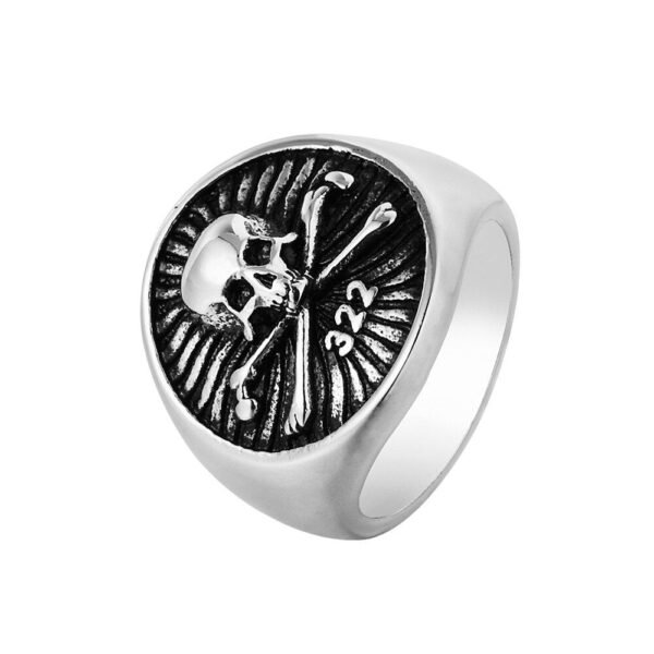 Magic Ring~Punk Silver Skull Rings For Men Size #7-13 Stainless Steel Gothic Skull Biker Rings High Quality Halloween Jewelry HF547