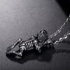 Viking Magic~Punk Skull Pendant Necklace Statement Vintage Skeleton Gothic Necklaces For Men Leather Rope Chain Jewelry Boys Party HE059