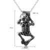 Viking Magic~Punk Skull Pendant Necklace Statement Vintage Skeleton Gothic Necklaces For Men Leather Rope Chain Jewelry Boys Party HE059