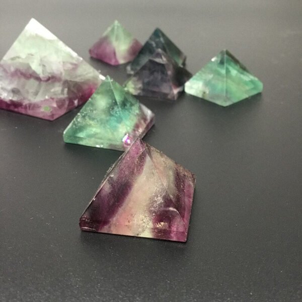 Magicun Crystal~Pure natural crystal pyramid colorful fluorite pyramid green blue purple fluorite tower decoration wholesale