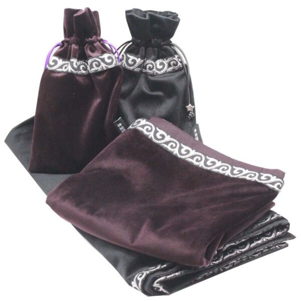Purple/Blue/Black Red soft Flocking altar Cloth Astrology Accessories Tarot Tablecloth Bags Divination Wicca Velvet Tapestry Tarot &Divination